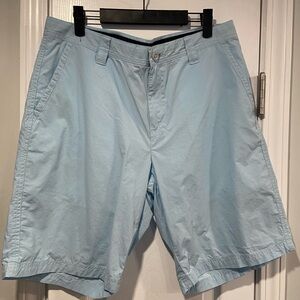Columbia Size 34 Blue Lightweight Cotton Zip Up 10” Inseam Chino Shorts